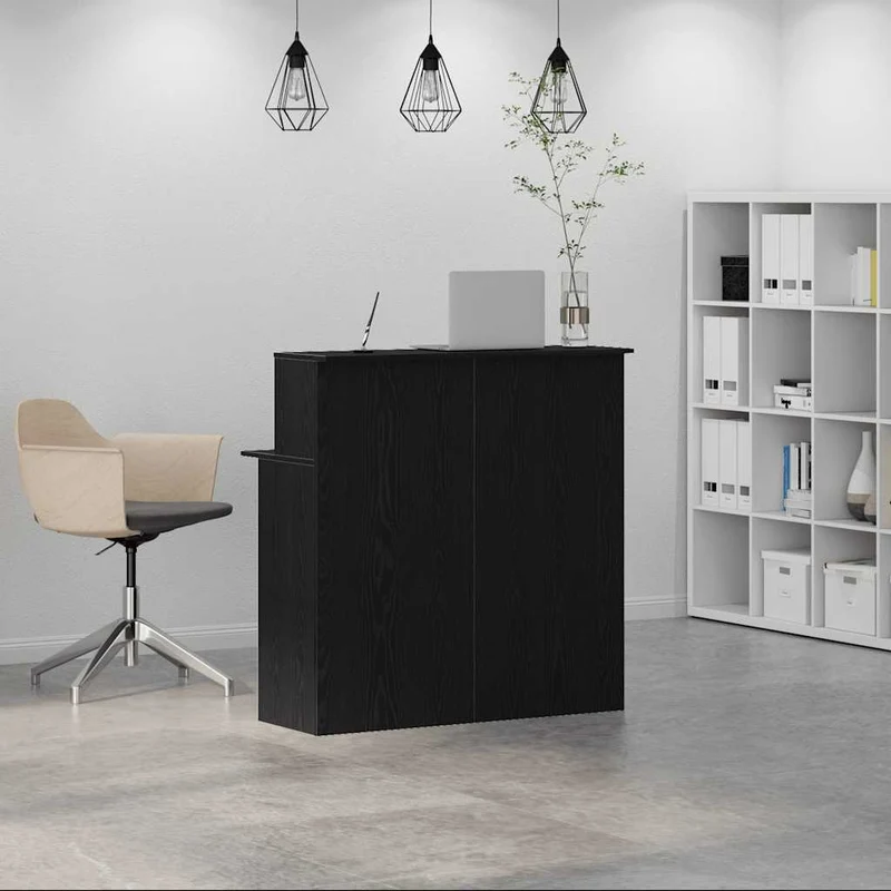 Reception Desk Black 100x50x103,5 cm Engineered Wood