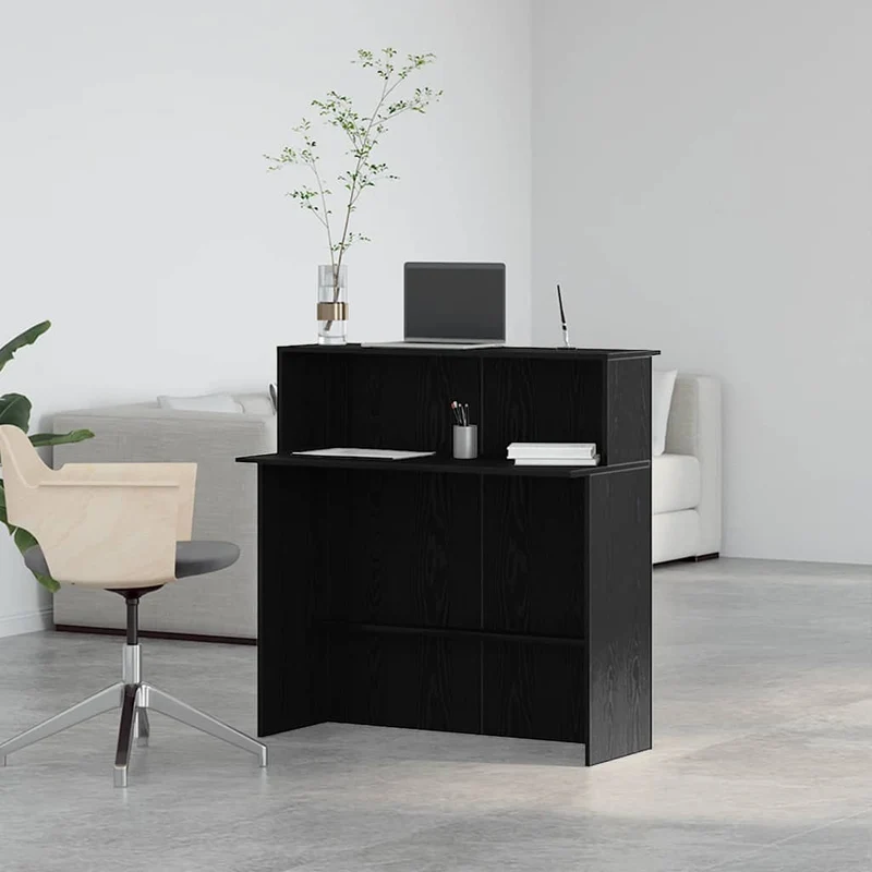 Reception Desk Black 100x50x103,5 cm Engineered Wood