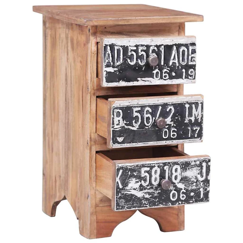 283921 vidaXL Bedside Cabinet 30x30x51 cm Solid Mahogany Wood