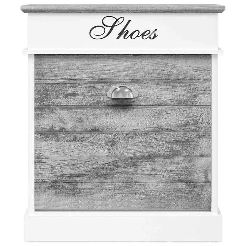 284081 vidaXL Shoe Cabinet Grey 50x28x58 cm Paulownia Wood