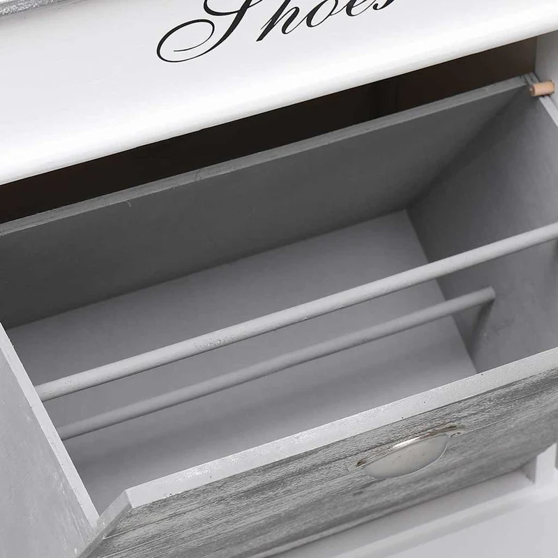 284081 vidaXL Shoe Cabinet Grey 50x28x58 cm Paulownia Wood