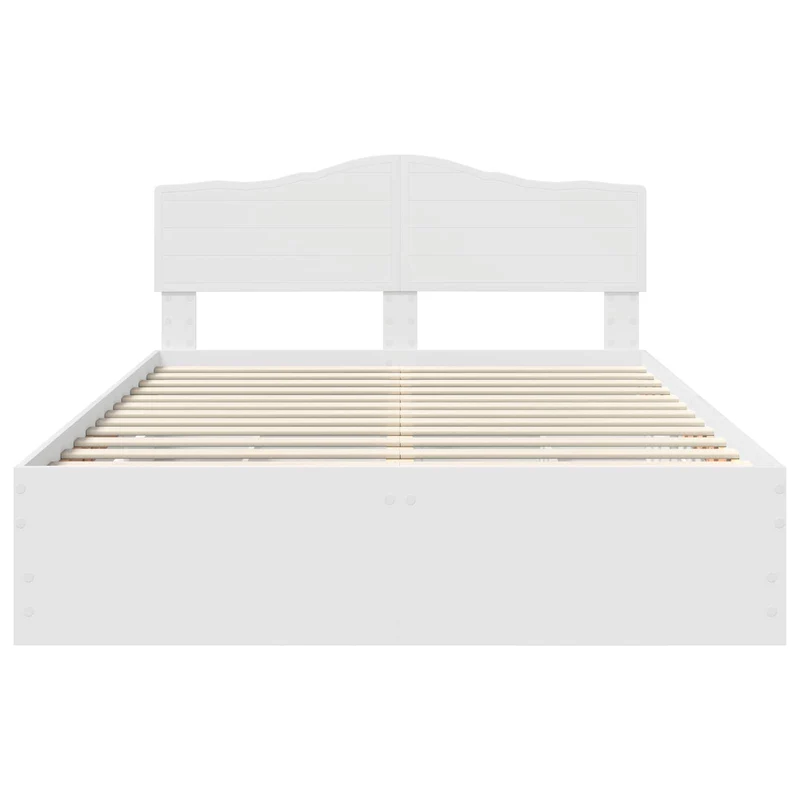 Bed Frame with Drawer White 160 x 200 cm Engineer Wood