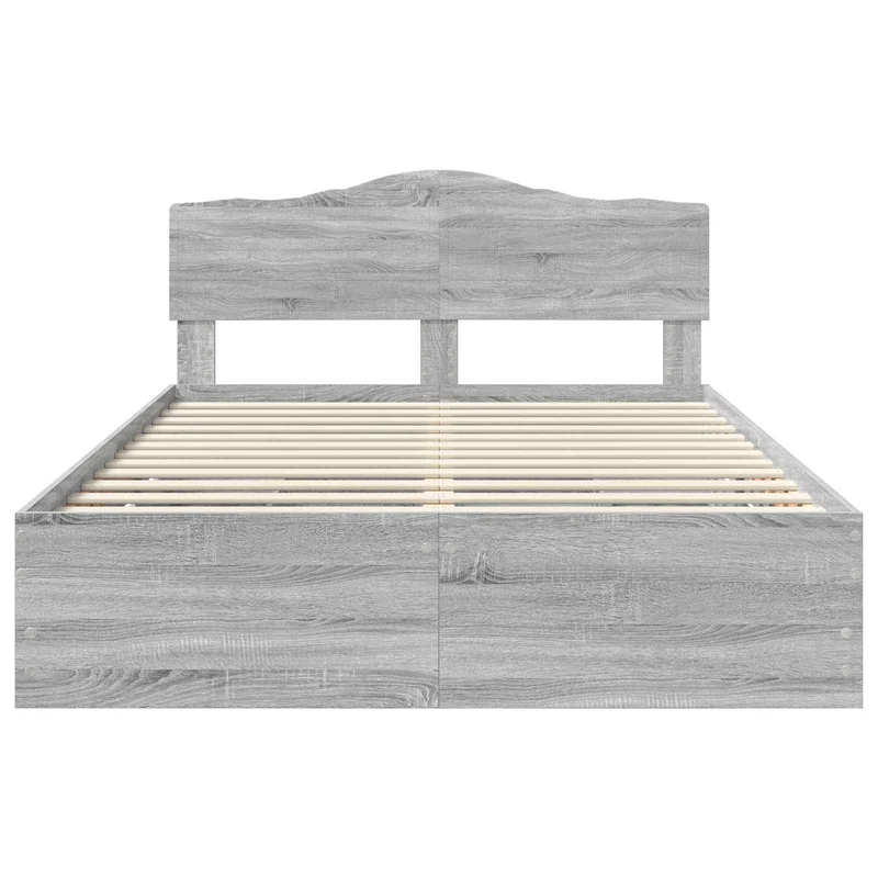 Bed Frame with Drawer Grey Sonoma 140 x 200 cm Engineer Wood