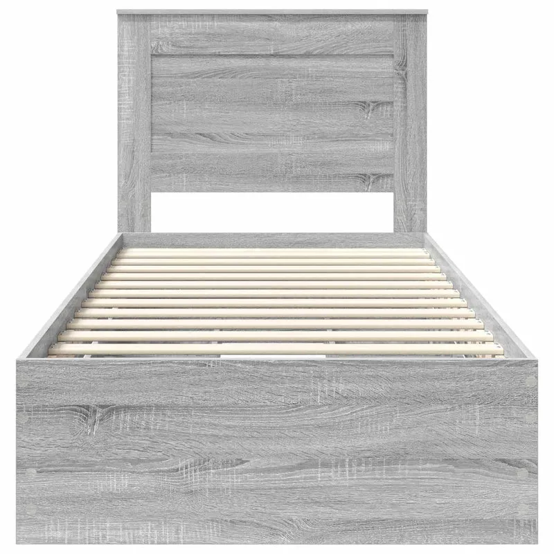 Bed Frame with Drawer Grey Sonoma 100 x 200 cm Engineer Wood