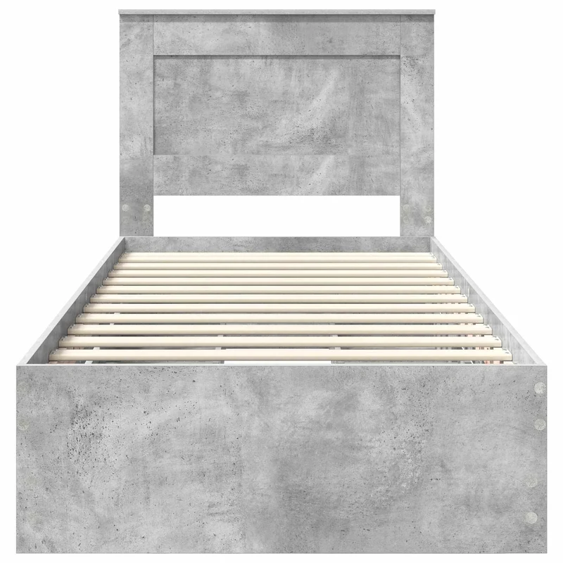 Bed Frame with Drawer Concrete Grey 90 x 200 cm Engineer Wood