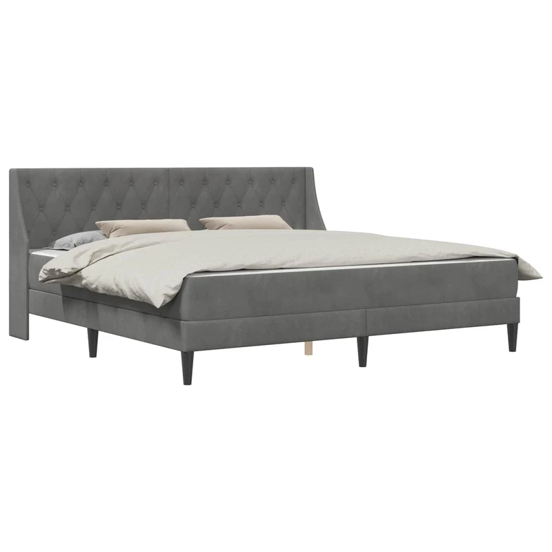 Bed Frame with Mattress Dark Grey 180 x 200 cm Velvet
