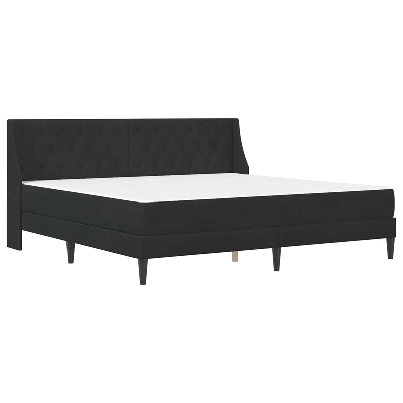 Bed Frame with Mattress Black 180 x 200 cm Velvet