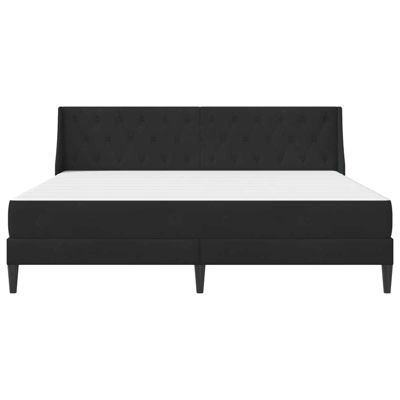 Bed Frame with Mattress Black 180 x 200 cm Velvet