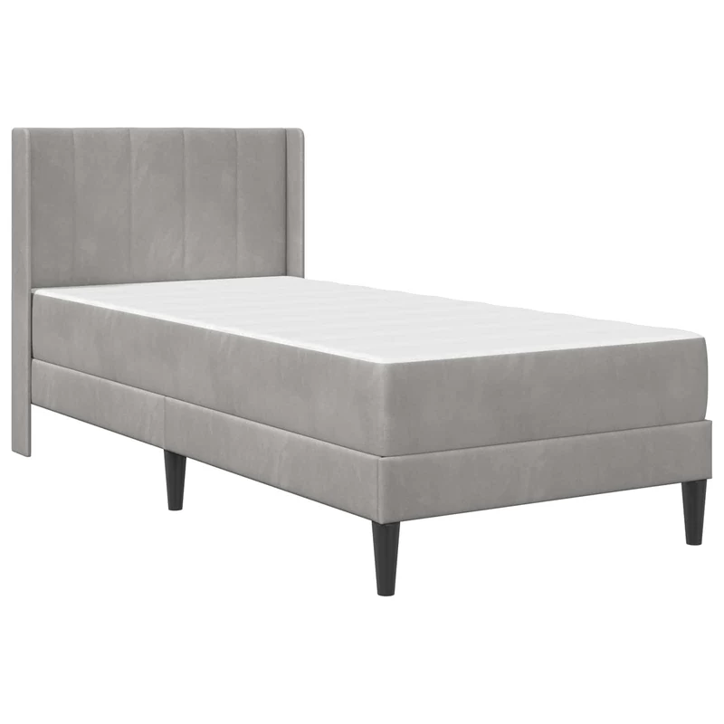 Bed Frame with Mattress Light Grey 90 x 190 cm Velvet