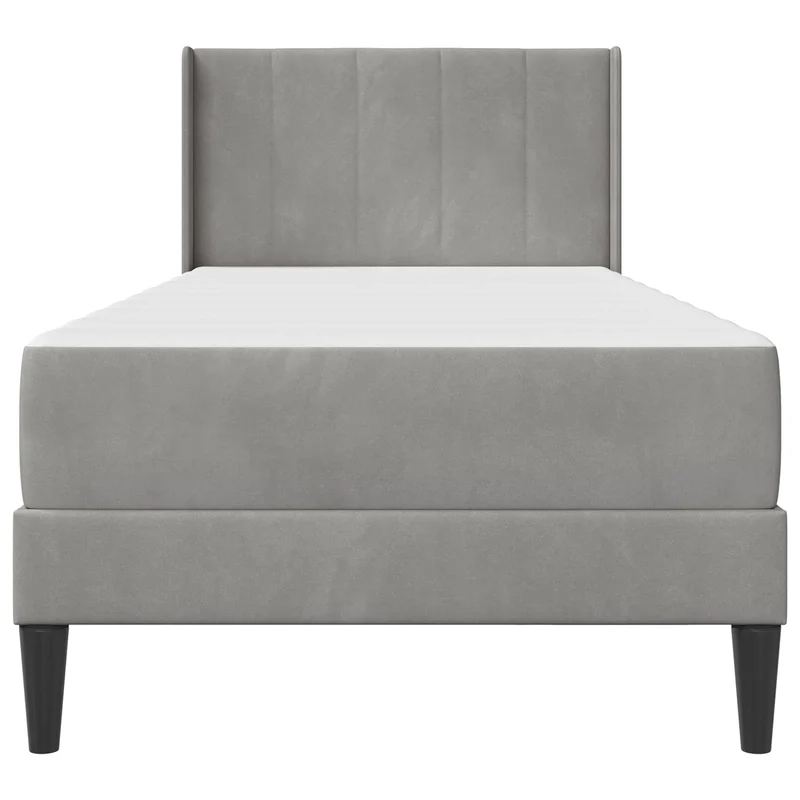 Bed Frame with Mattress Light Grey 90 x 190 cm Velvet
