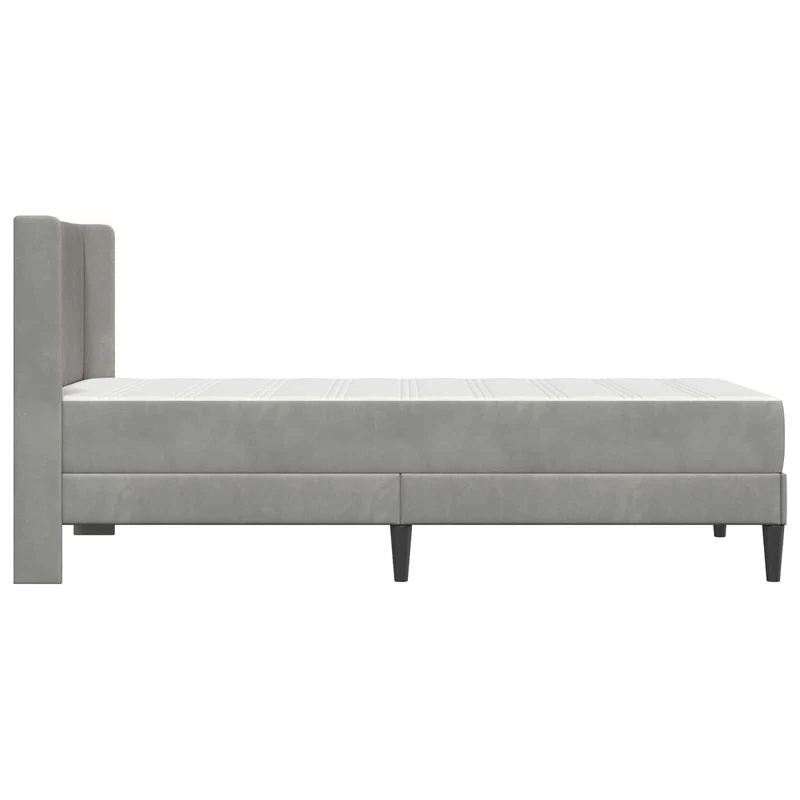Bed Frame with Mattress Light Grey 90 x 190 cm Velvet