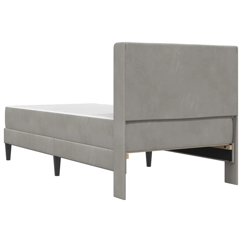Bed Frame with Mattress Light Grey 90 x 190 cm Velvet