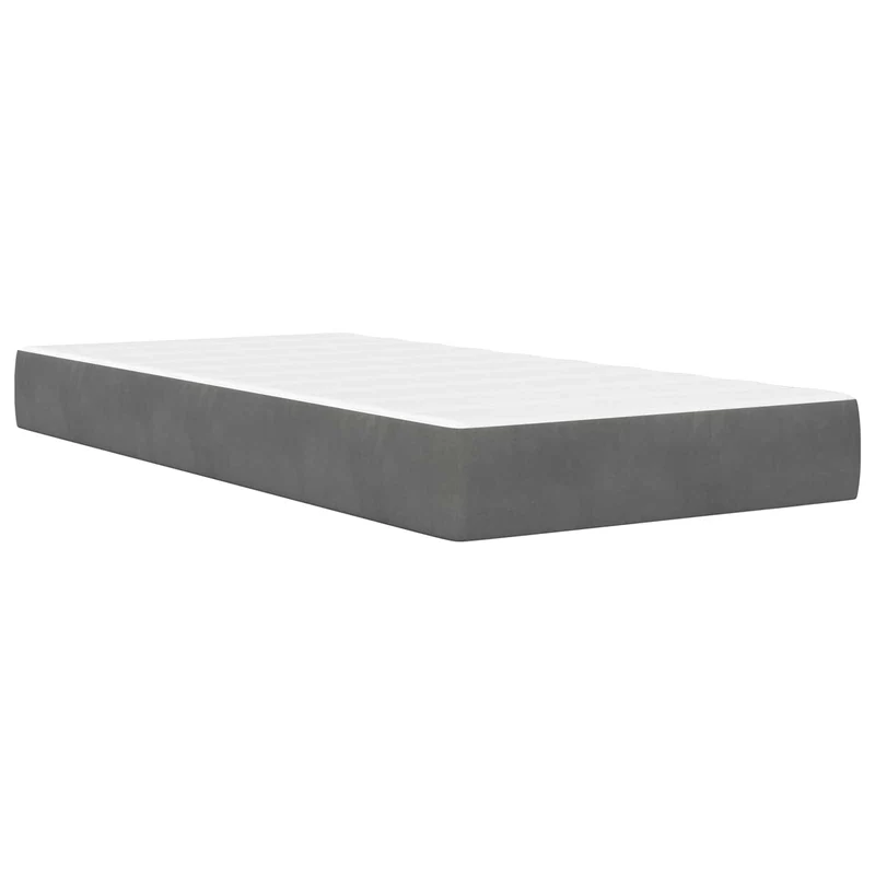 Bed Frame with Mattress Dark Grey 90 x 190 cm Velvet