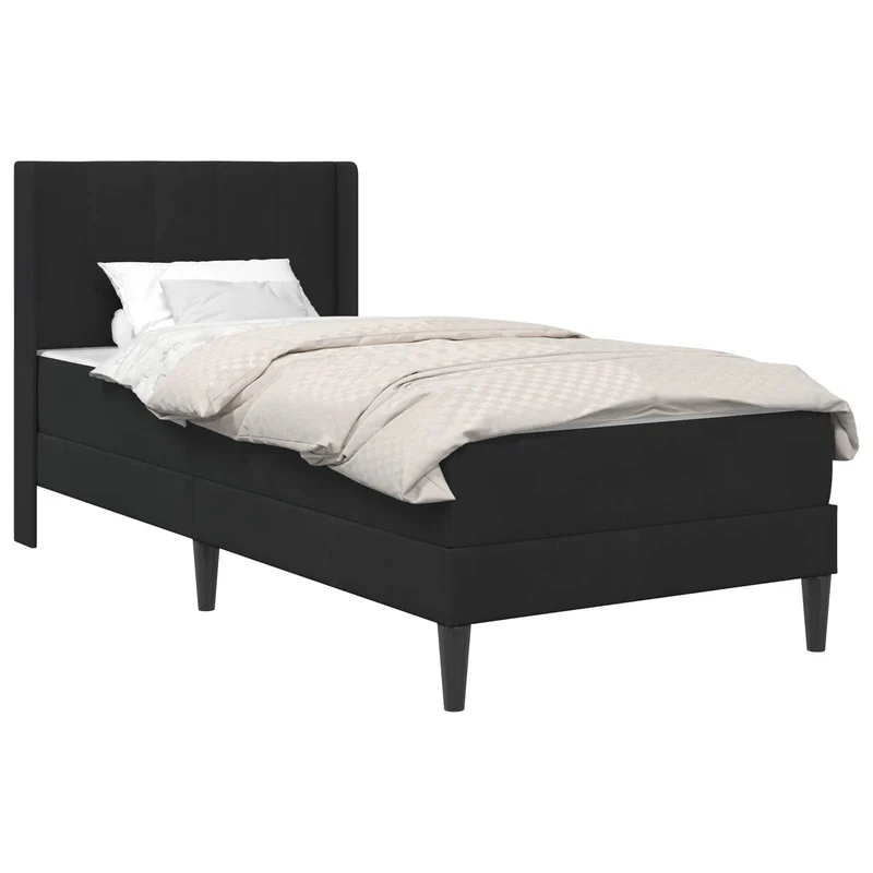 Bed Frame with Mattress Black 90 x 190 cm Velvet