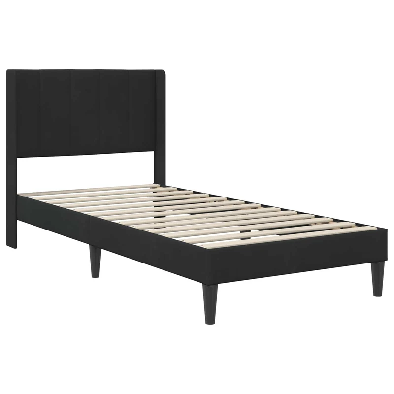 Bed Frame with Mattress Black 90 x 190 cm Velvet