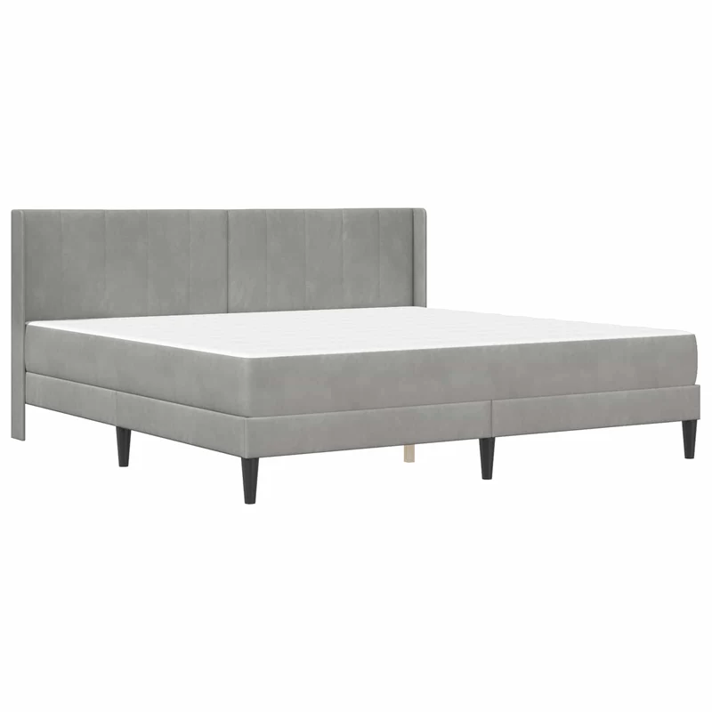 Bed Frame with Mattress Light Grey 180 x 200 cm Velvet