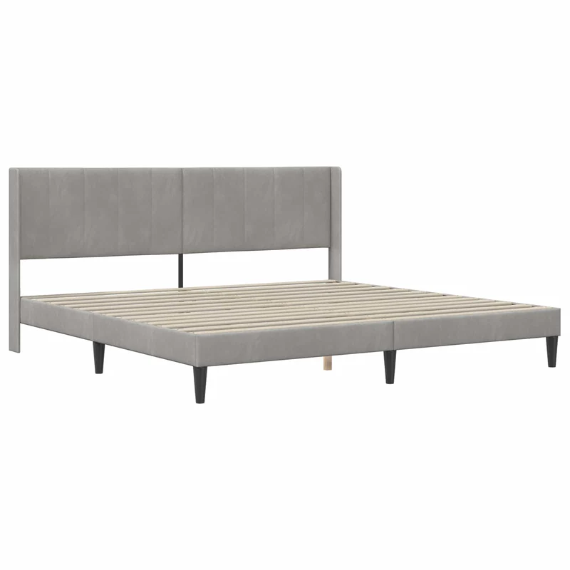 Bed Frame with Mattress Light Grey 180 x 200 cm Velvet