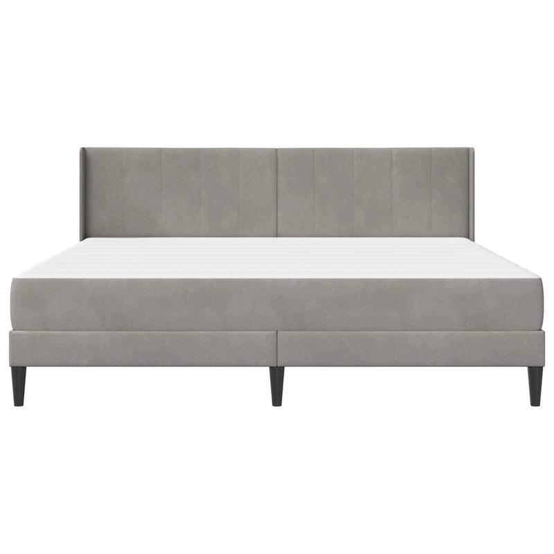 Bed Frame with Mattress Light Grey 180 x 200 cm Velvet