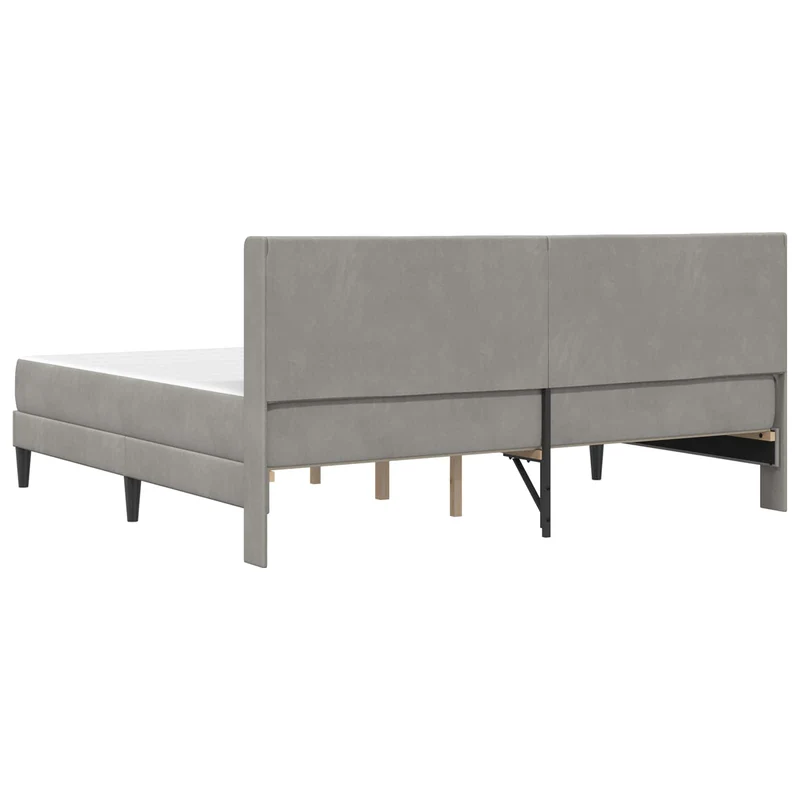Bed Frame with Mattress Light Grey 180 x 200 cm Velvet