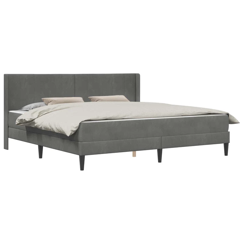 Bed Frame with Mattress Dark Grey 180 x 200 cm Velvet