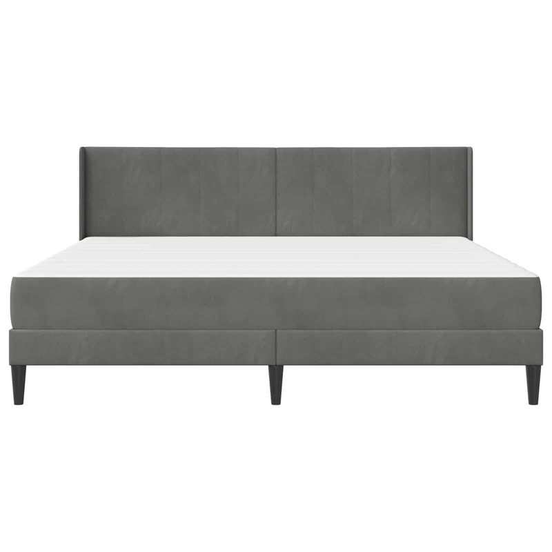Bed Frame with Mattress Dark Grey 180 x 200 cm Velvet