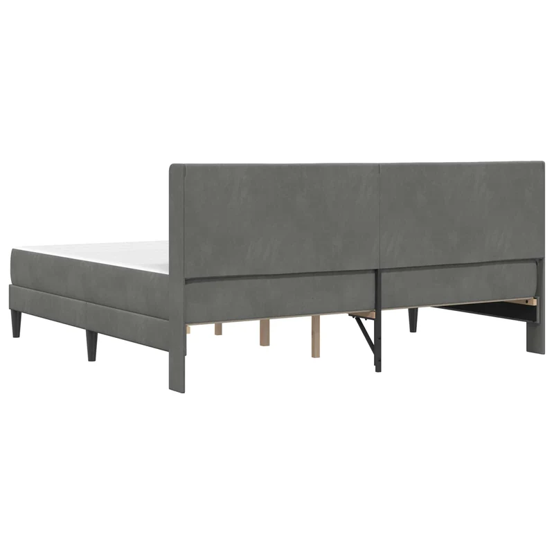 Bed Frame with Mattress Dark Grey 180 x 200 cm Velvet