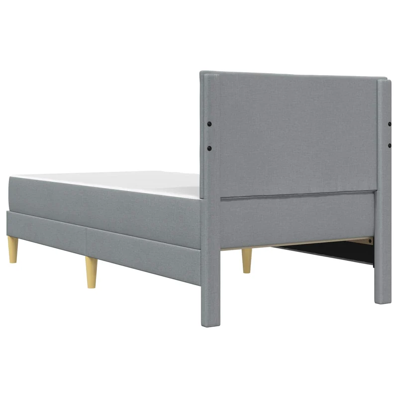 Bed Frame with Mattress Light Grey 90 x 190 cm Fabric