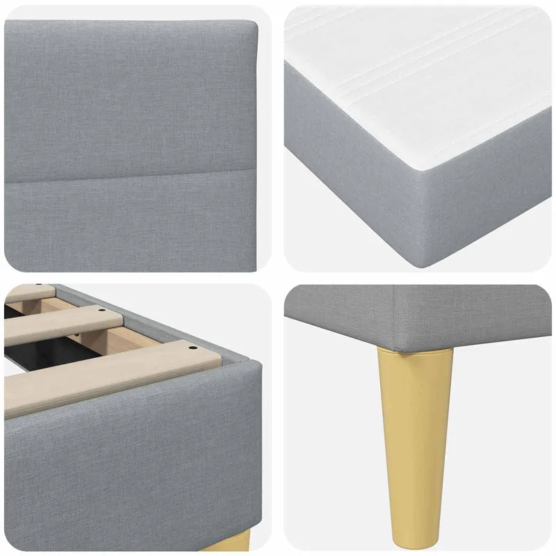 Bed Frame with Mattress Light Grey 90 x 190 cm Fabric