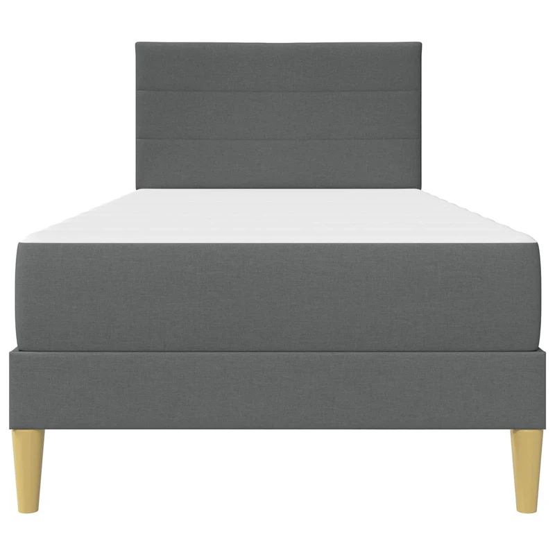 Bed Frame with Mattress Dark Grey 90 x 190 cm Fabric