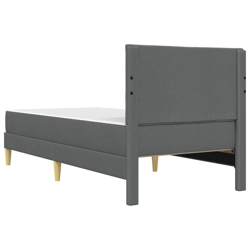 Bed Frame with Mattress Dark Grey 90 x 190 cm Fabric
