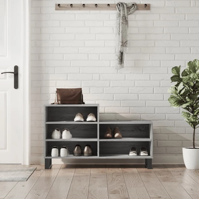 Shoe Cabinet Grey Sonoma 102x36x60 cm Engineered Wood