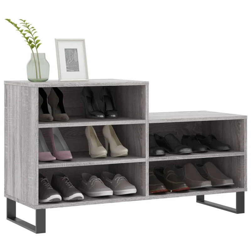 Shoe Cabinet Grey Sonoma 102x36x60 cm Engineered Wood