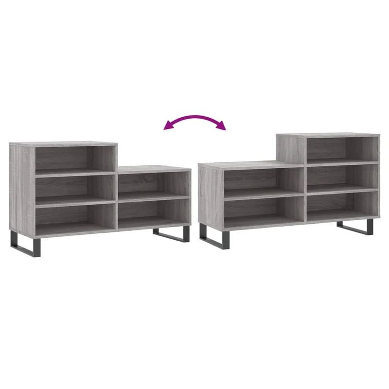 Shoe Cabinet Grey Sonoma 102x36x60 cm Engineered Wood