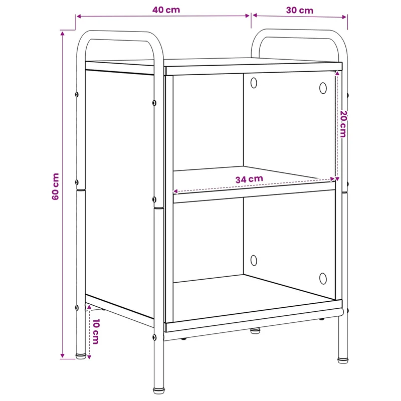 Bedside Cabinet 2 pcs Artisan Oak 40 x 30 x 60 cm