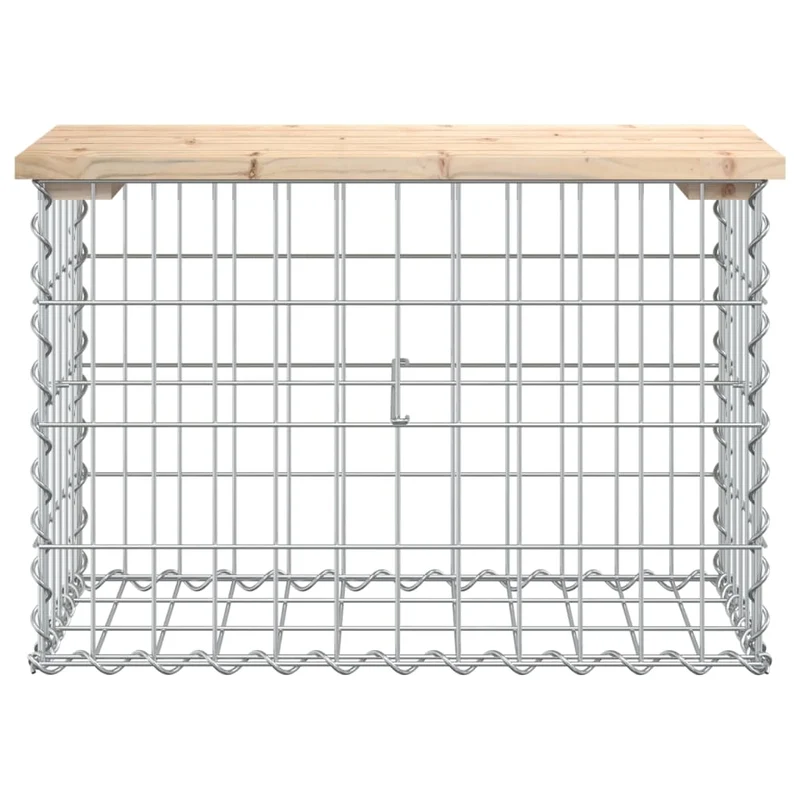 Garden Bench Gabion Design 63x31,5x42 cm Solid Wood Pine
