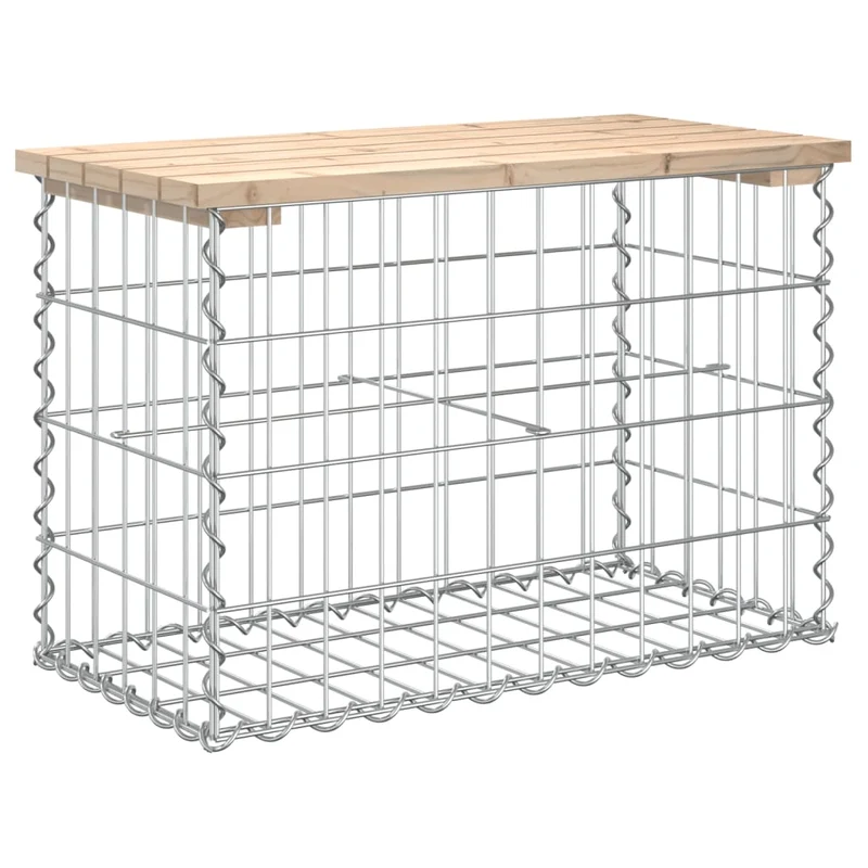 Garden Bench Gabion Design 63x31,5x42 cm Solid Wood Pine