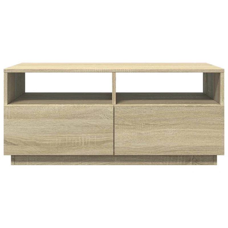 Coffee Table with LED Lights Sonoma Oak 90x49x40 cm