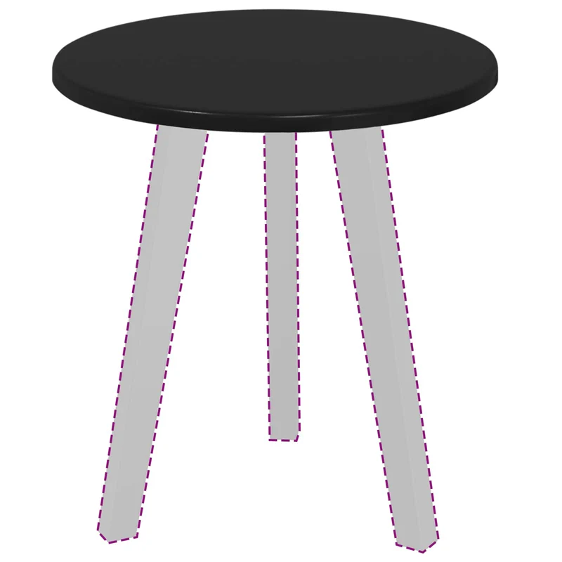 Table Top Ø 40 x 1.5 cm Round Engineered Wood Black