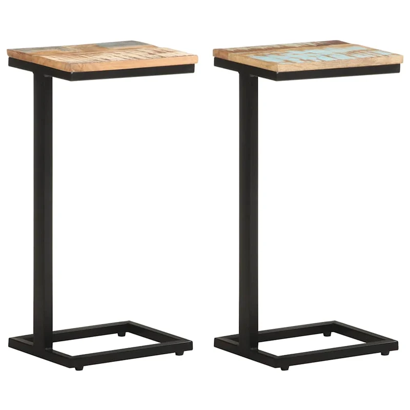 321972 vidaXL Side Tables 2 pcs 31,5x24,5x64,5 cm Solid Reclaimed Wood