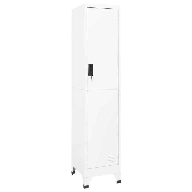 Locker Cabinet White 38x45x180 cm Steel