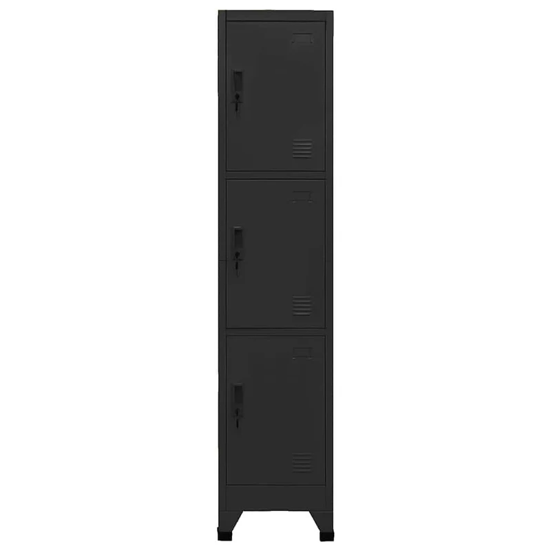 Locker Cabinet Black 38x45x180 cm Steel