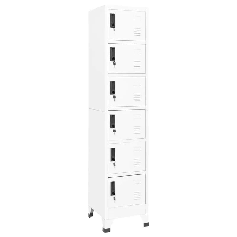 Locker Cabinet White 38x40x180 cm Steel