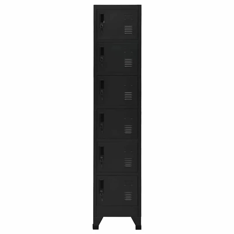 Locker Cabinet Black 38x40x180 cm Steel