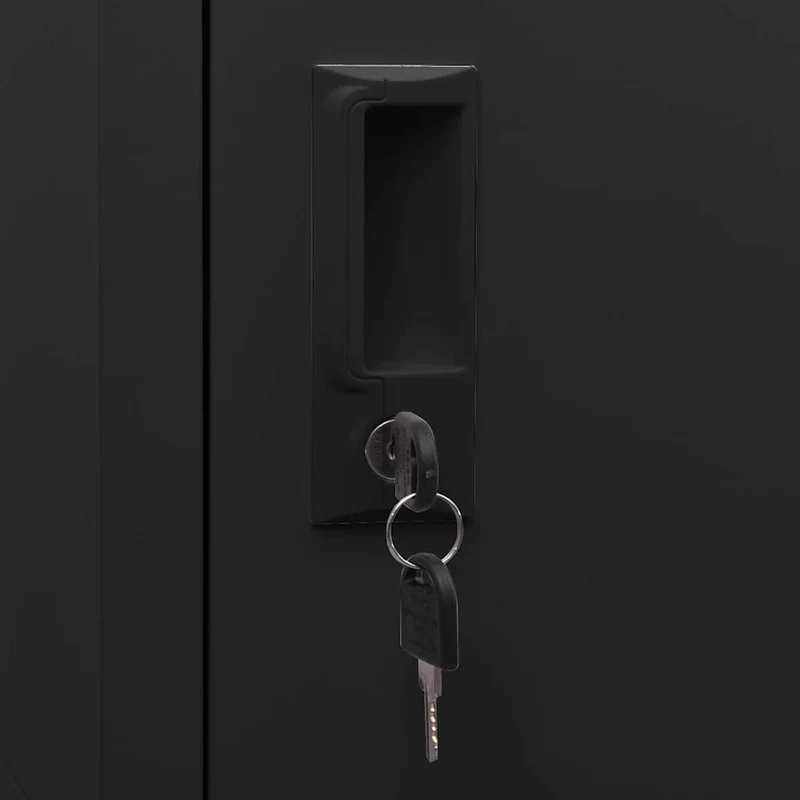Locker Cabinet Black 38x40x180 cm Steel