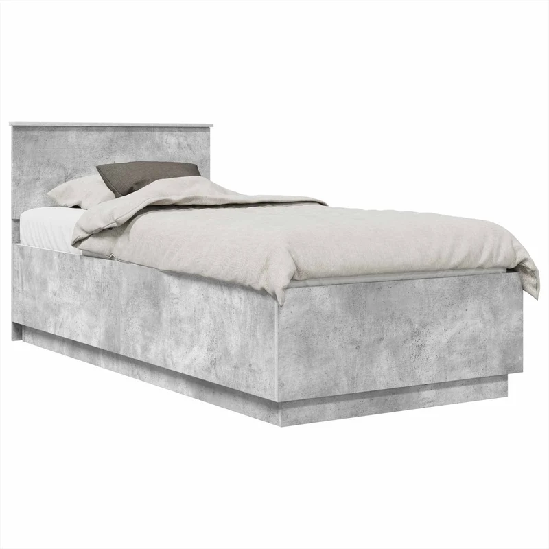 Bed Frame Concrete Grey 100 x 200 cm Engineered Wood