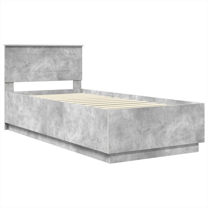 Bed Frame Concrete Grey 100 x 200 cm Engineered Wood