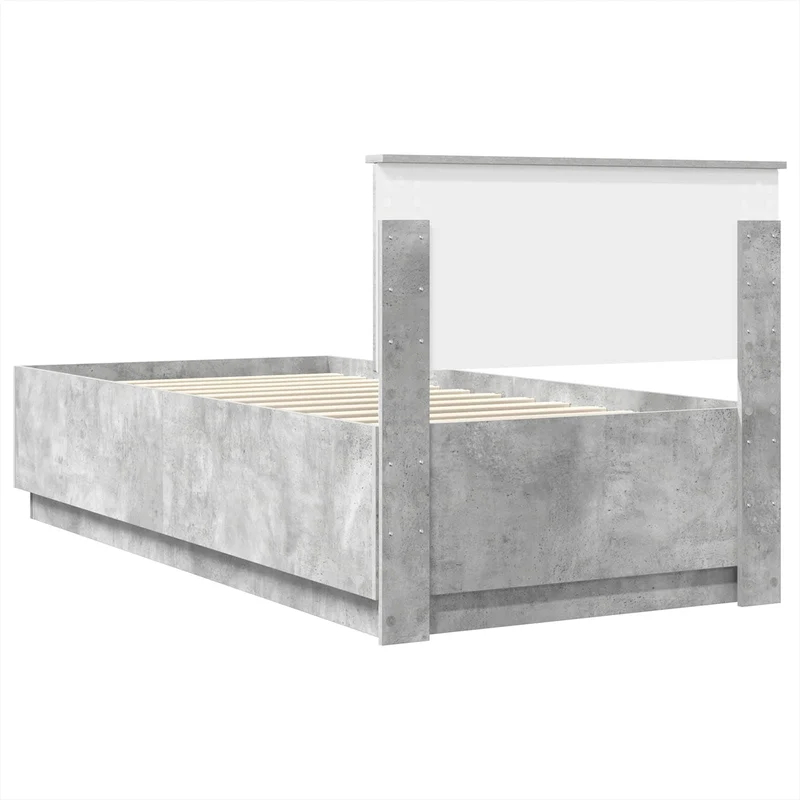 Bed Frame Concrete Grey 100 x 200 cm Engineered Wood