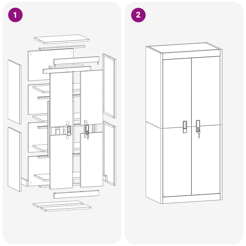 Storage Cabinet Anthracite 60 x 40 x 140 cm Steel