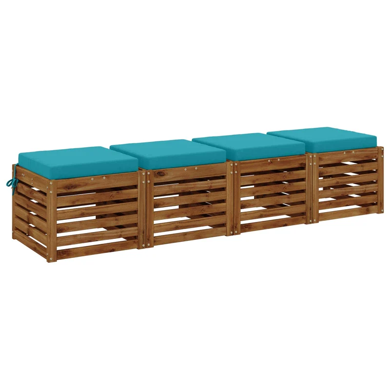 Seat Cushions SOEST 4 pcs 100% Polyester Turquoise
