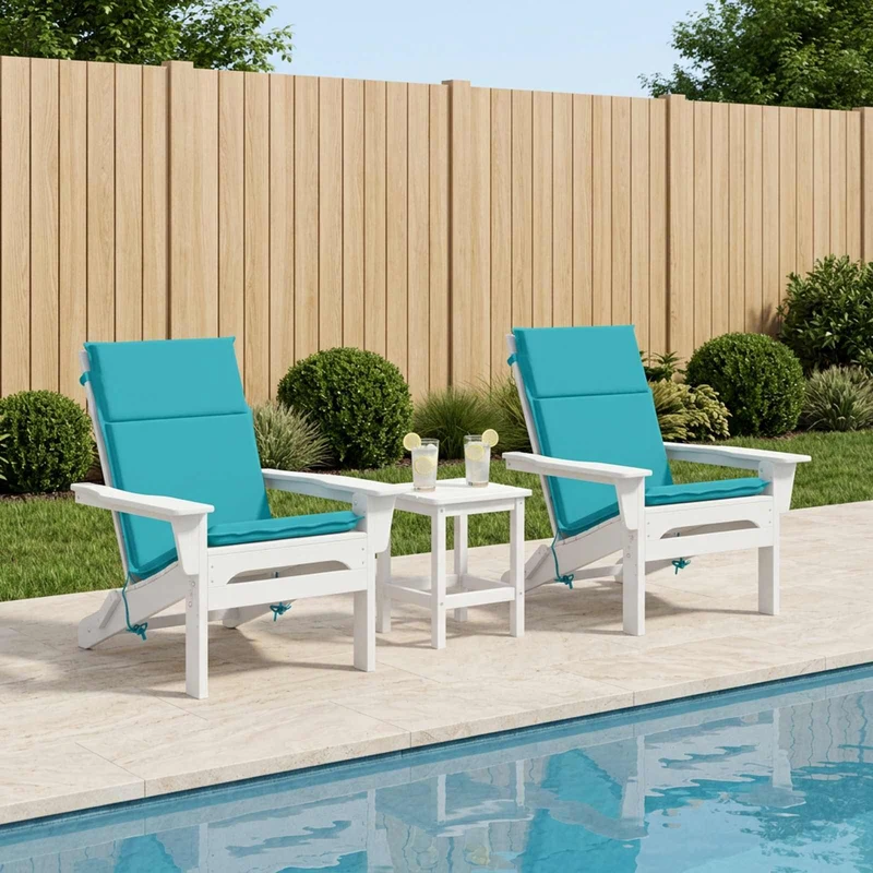 High Back Chair Cushion GEMERT 2 pcs 100% Polyester Turquoise